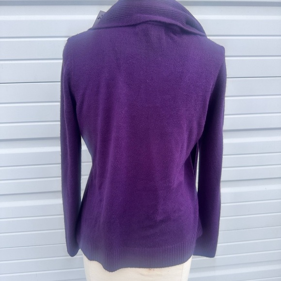 Carolyn Taylor Blackberry Cordial Sweater with Embellishments, removable scarf - Picture 6 of 8